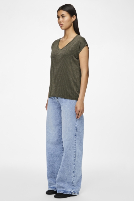 Pieces pcbillo tee lurex stripes jrs noos